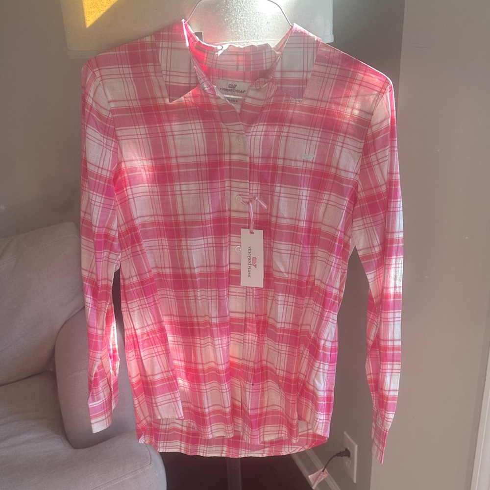 Vineyard Vines Pink Plaid Button Down Shirt